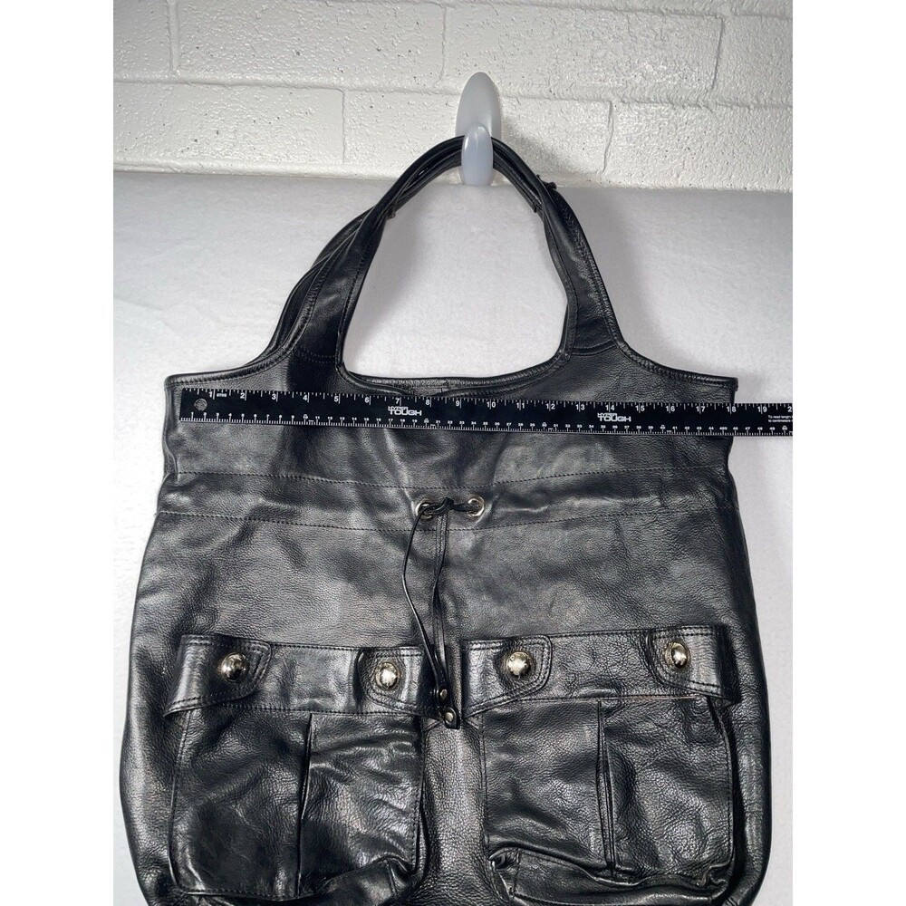 DKNY Pebbled Leather Tote Handbag Shoulder XL Black bag Purse